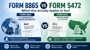 Form 8865 vs Form 5472 decision tree for U.S. expats and foreign-owned LLCs