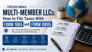 foreign-owned multi-member LLC Form 1065 and 8805 filing