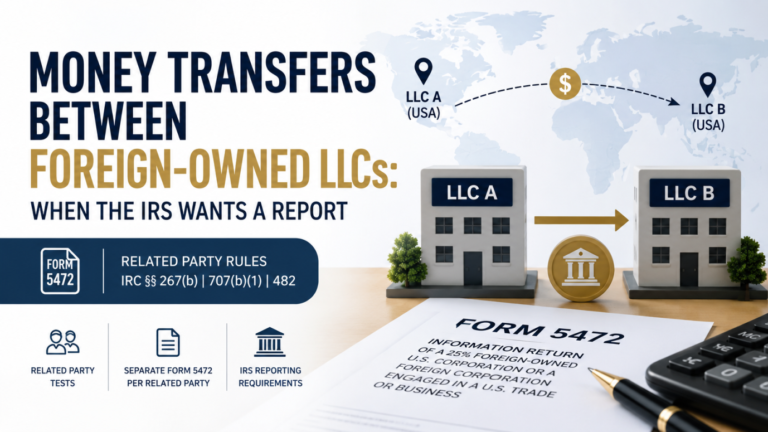 Money Transfers Between Foreign-Owned LLCs: When the IRS Wants a Report